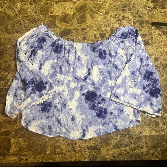 No Comment Off The Shoulder Top Size Large Tie Dye - Picture 11 of 11